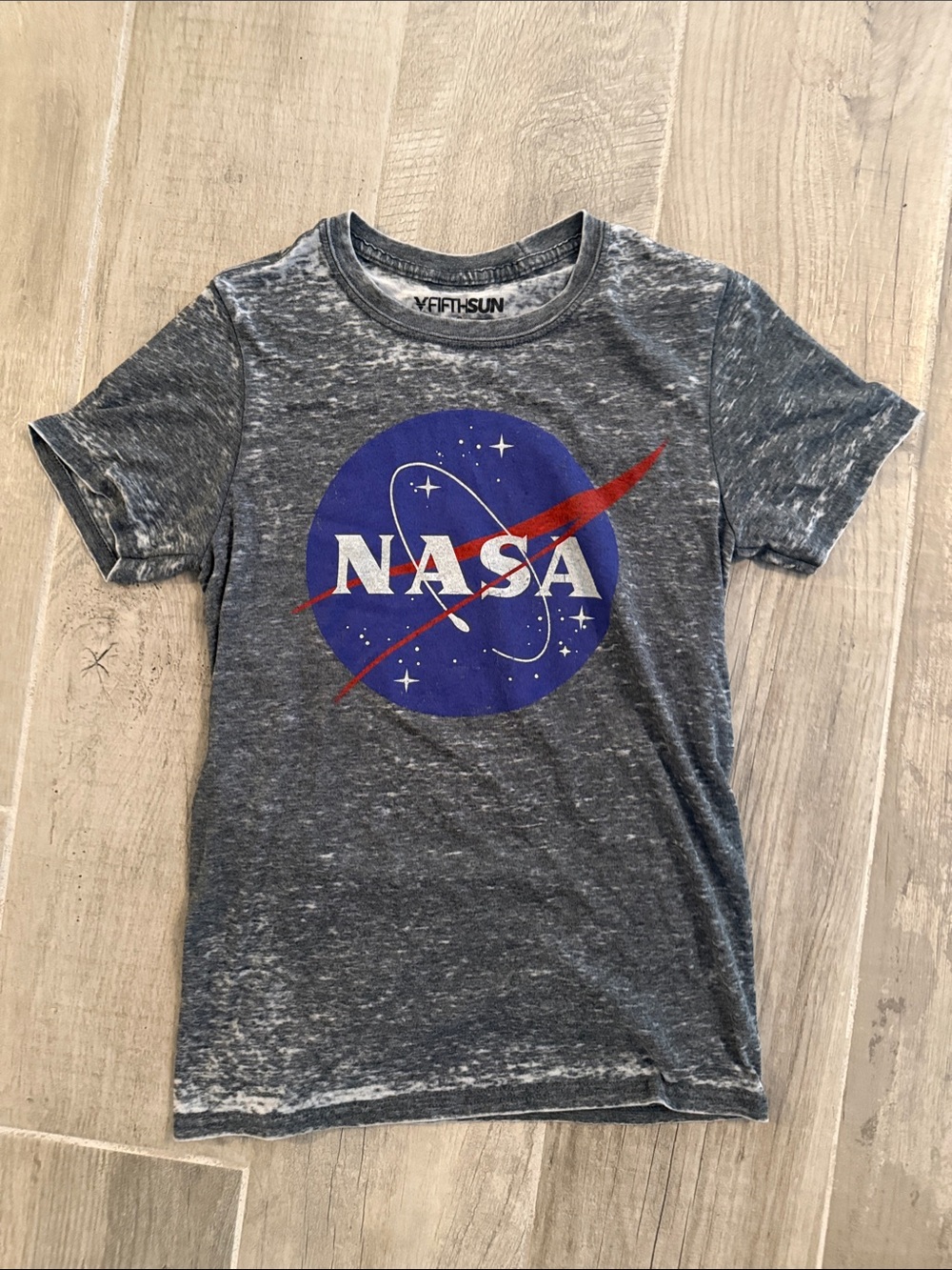 Fifth Sun Kids Gray Short-Sleeve NASA Graphic Tee with Blue & Red Logo